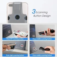 Upgraded Eyoyo 2D Bluetooth Android Barcode Scanner, Portable Back Clip Wireless 1D 2D QR Barcode Reader PDF417 Data Matrix Code Image Scanning Compatible with iPhone, iOS