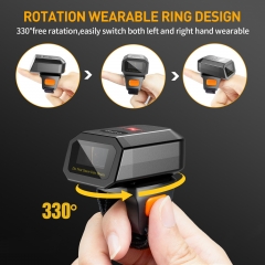 Eyoyo 1D Bluetooth Ring Barcode Scanner with Wireless Charging Dock,Fast&Accurate Scanning, Portable Mini Wearable 1D Hands Free Inventory Finger Bar Code Reader for Tablet iPhone Android iOS PC