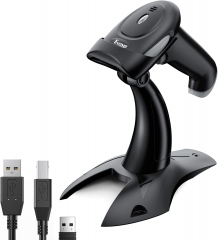 Eyoyo 2D Barcode Scanner 3-in-1 with Stand, USB Wired, Bluetooth & 2.4G Wireless QR Code Scanner, Screen Scanning Handheld Bar Code Reader for Phone Window Mac Android Store Warehous