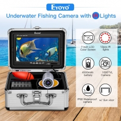 Eyoyo Underwater Fishing Camera 7 inch Color Screen 1000TVL Waterproof IR Camera for Lake Boat Sea Ice Fishing (7