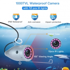 Eyoyo Underwater Fishing Camera 7 inch Color Screen 1000TVL Waterproof IR Camera for Lake Boat Sea Ice Fishing (7