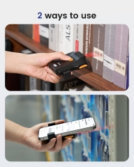 Eyoyo Bluetooth Barcode Scanner Wireless: Portable Phone Back Clip 1D Bar Code Reader for Library, Retail Store, Book Inventory - Fast UPC ISBN Scanner Compatible with 4.7