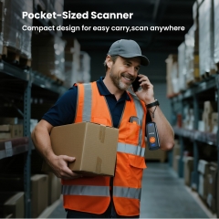 Eyoyo 1D Linear Wireless Barcode Scanner Bluetooth,Fast&Accurate Scanning,Volume Adjust Button,Battery Level Indicator,Mini Portable Pocket Inventory Bar Codes Reader for Computer, Android, iOS Phones