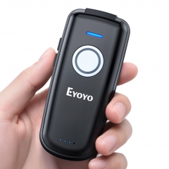 Eyoyo Mini 1D Bluetooth Barcode Scanner Wireless, With Power On/Off Button, Volume Up/Down Button,1500mAh Rechargeable Battery, Portable Bar Codes Reader for Windows, Mac Computer, Android, iOS Phones