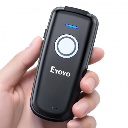 Eyoyo Mini Barcode Scanner Wireless: Portable 3-in-1 Bluetooth Bar Code Scanner with Battery Level Indicator, USB CCD Image Reader for Small Business Compatible with iPhone iPad Android POS Computer