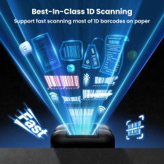 Eyoyo 1D Linear Wireless Barcode Scanner Bluetooth,Fast&Accurate Scanning,Volume Adjust Button,Battery Level Indicator,Mini Portable Pocket Inventory Bar Codes Reader for Computer, Android, iOS Phones