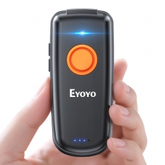 Eyoyo 1D Linear Wireless Barcode Scanner Bluetooth,Fast&Accurate Scanning,Volume Adjust Button,Battery Level Indicator,Mini Portable Pocket Inventory Bar Codes Reader for Computer, Android, iOS Phones