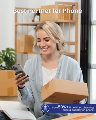 Eyoyo Bluetooth Barcode Scanner Wireless: Portable Phone Back Clip 1D Bar Code Reader for Library, Retail Store, Book Inventory - Fast UPC ISBN Scanner Compatible with 4.7