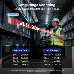 Eyoyo Wrist Wearable Barcode Scanner: Hands-Free Fast & Long-Range Scanning, Portable Mini Bluetooth Wireless 1D 2D QR Code Scanner Reader for Warehouse...