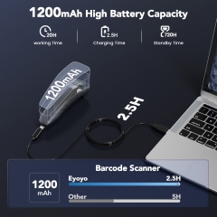Eyoyo Bluetooth Barcode Scanner with Screen: Portable Mini 1D&2D QR Code Scanner for Retail Store, Library Book - USB Wired & Wireless Bar Code Reader Compatible for iPhone iPad Android Phone Laptop