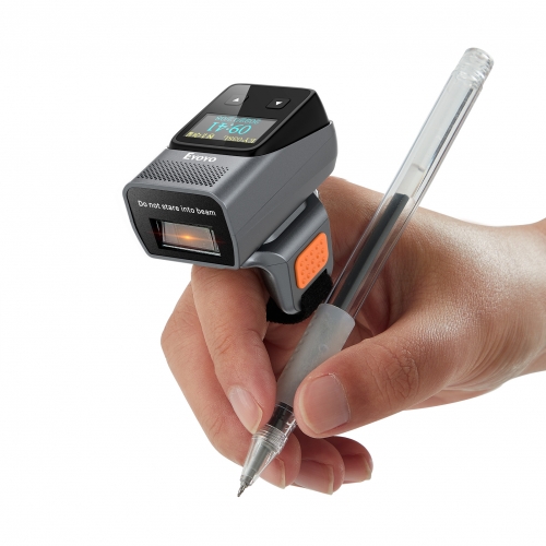 Eyoyo Wearable Bluetooth Ring Barcode Scanner with Display, Mini 1D Wireless Finger Bar Code Scanner Reader Inventory Compatible with iPad iPhone Android, Left&Right-Handed Use, Fast&Accurate Scanning