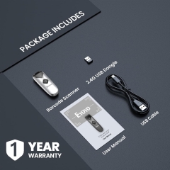 Eyoyo Bluetooth 2D&1D Barcode Scanner, Portable Wireless Mini but Powerful Barcode Reader with 2.4G Wireless&Bluetooth&USB Wired Connection, QR Code Scanner for Phone, Tablet PC