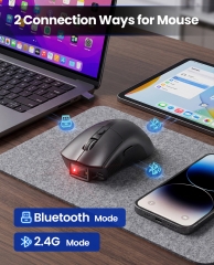 Eyoyo Wireless Mouse Barcode Scanner: 2-in-1 Bluetooth QR Code Scanner & Mouse Combo with 1200mAh Battery & Power Indicator, Portable 1D 2D Barcode Reader for POS System, Laptop, Retail, Home Business