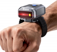 Eyoyo Wrist Wearable Barcode Scanner: Hands-Free Fast & Long-Range Scanning, Portable Mini Bluetooth Wireless 1D 2D QR Code Scanner Reader for Warehouse...