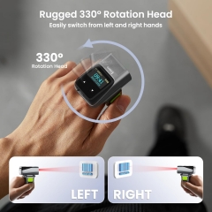 Eyoyo Ring Barcode Scanner with Screen: Fast & Long-Range Scanning, Mini Wearable 1D&2D Wireless Bluetooth Finger QR Code Scanner Compatible with iPhone iPad Android Phone for Warehouse Inventory