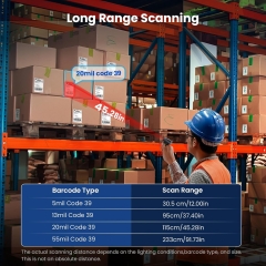 Eyoyo Ring Barcode Scanner with Screen: Fast & Long-Range Scanning, Mini Wearable 1D&2D Wireless Bluetooth Finger QR Code Scanner Compatible with iPhone iPad Android Phone for Warehouse Inventory