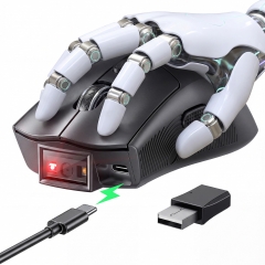 Eyoyo Wireless Mouse Barcode Scanner: 2-in-1 Bluetooth QR Code Scanner & Mouse Combo with 1200mAh Battery & Power Indicator, Portable 1D 2D Barcode Reader for POS System, Laptop, Retail, Home Business