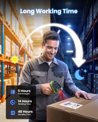 Eyoyo Barcode Scanner Wireless with Screen: Pro 1D 2D QR Bluetooth Scanner, Wall-Mount Locking Charging Cradle, 2900mAh Removable Battery, 1.44