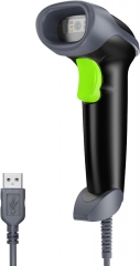 Eyoyo EYH2 Handheld USB 2D Barcode Scanner, Wired Automatic QR Code Scanner Data Matrix Bar Code Reader with Long USB Cable for POS Mobile Payment, Convenience Store, Supermarket, Warehouse(Green)