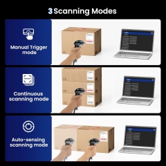 Eyoyo EYH2 Handheld USB 2D Barcode Scanner, Wired Automatic QR Code Scanner Data Matrix Bar Code Reader with Long USB Cable for POS Mobile Payment, Convenience Store, Supermarket, Warehouse(Green)