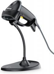 Eyoyo Handheld 2D Barcode Scanner with Gooseneck Stand, Automatic USB Wired QR Code Scanner Bar Code Reader Support Screen Scanning for PC POS System Library Store Supermarket Check-Out, Inventory…