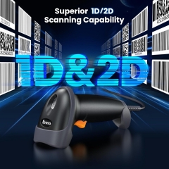 Eyoyo 2D Handheld USB QR Code Scanner, Wired Automatic Barcode Scanner Data Matrix PDF417 Bar Code Reader with USB Cable for Mobile Payment POS, Convenience Store, Warehouse, Supermarket