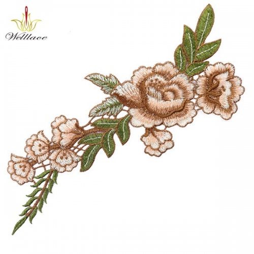 Classic Design Lace Applique High Quality Embroidery Flower Lace Neckline Patches for Female Clothes