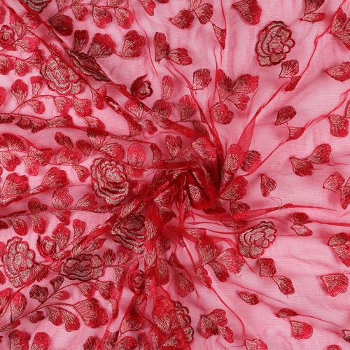 Red Lace Fabric Voile Lace Fabric Swiss Nigerian Lace Net Fabric for Girls Dress