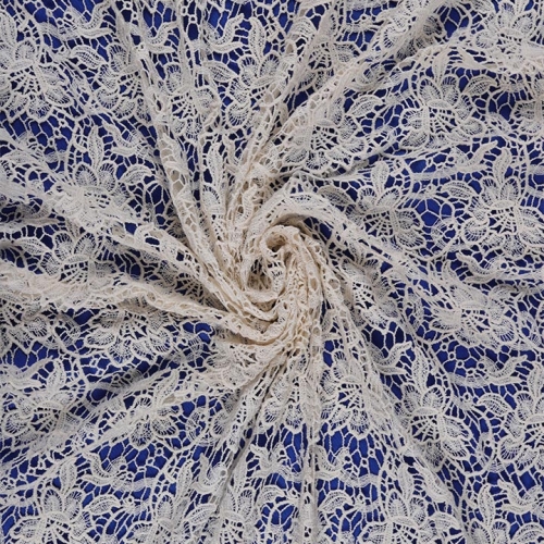 Cotton Guipure Lace Fabric Flower Embroidery Design Bridal Dress Cotton Lace Wedding Fabric Wholesale
