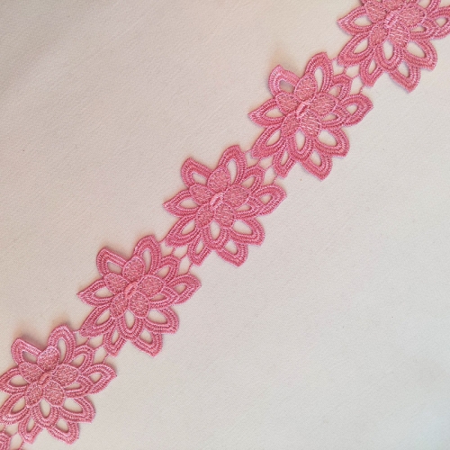 Rose Flower Water Soluble Lace Trim Wholesale Embroidery Flower African Lace Trim