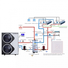 Heating Cooling Air to Water Heatpump 10KW 24KW WIFI R32 DC Inverter Air Source Heat Pump Water Heater