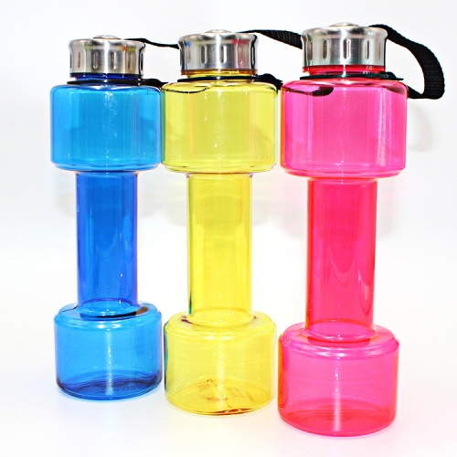 Mini Dumbbell Fitness Water Jug with Metal Cap