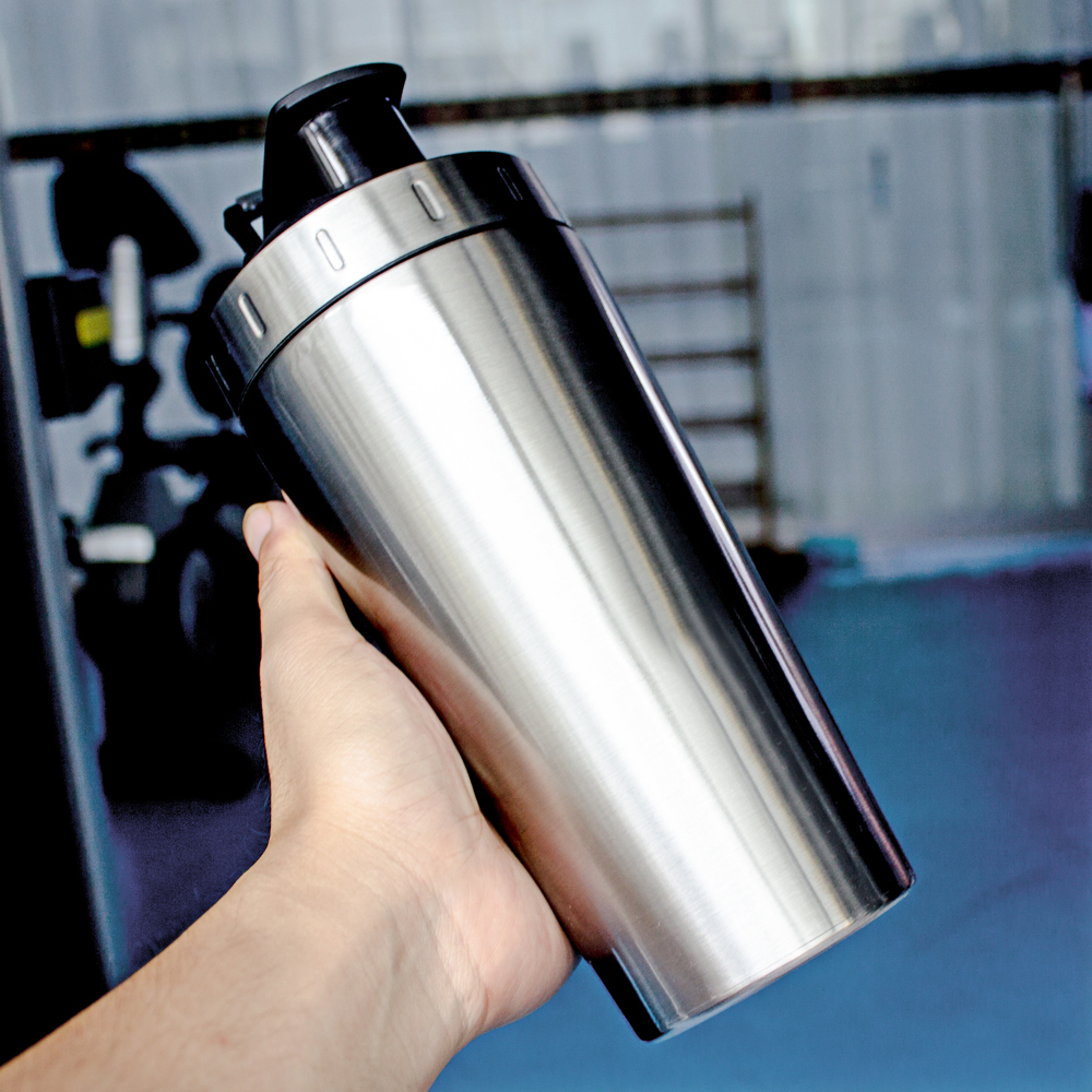 750ML Stainless Steel Protein Shaker Bottle with Visiable Window