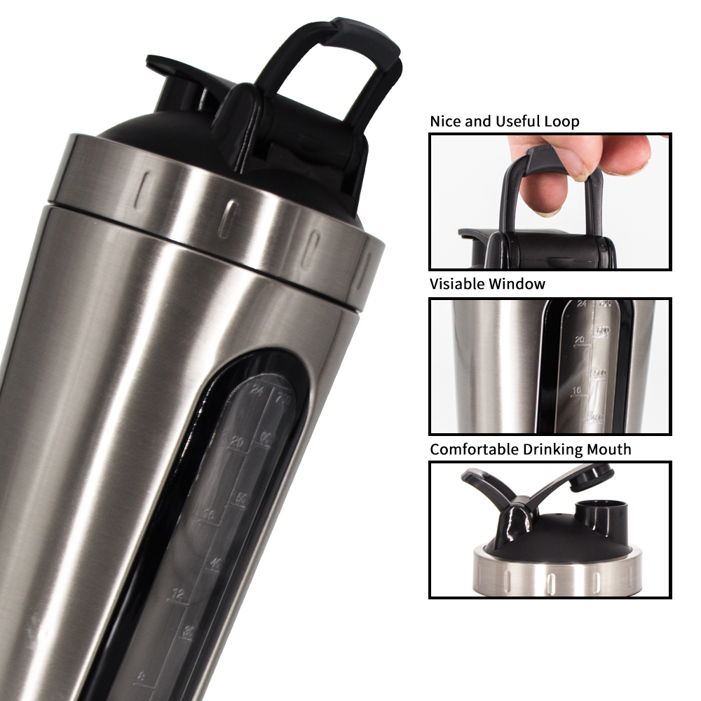 25oz Stainless Steel Protein Shaker Bottle. - SJNJD394 - IdeaStage  Promotional Products