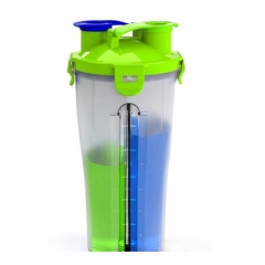 700ml Hydra Shaker Bottle With 2 Separated Half Cups