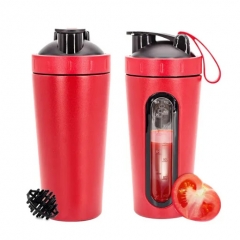 750ML Custom Red Metal Protein Shaker Bottle