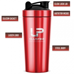 750ML Red Stainless Steel Protein Shaker Bottle For Sports Nutrition