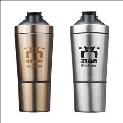 600ML Custom Stainless Steel Protein Shaker Bottle With Protein Powder Container