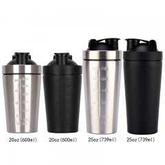 750ML Black Stainless Steel Protein Shaker Bottle For Sports Nutrition