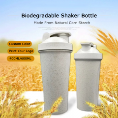 600ML Eco-Friendly Biodegradable Wheat Straw Portein Shaker Bottle