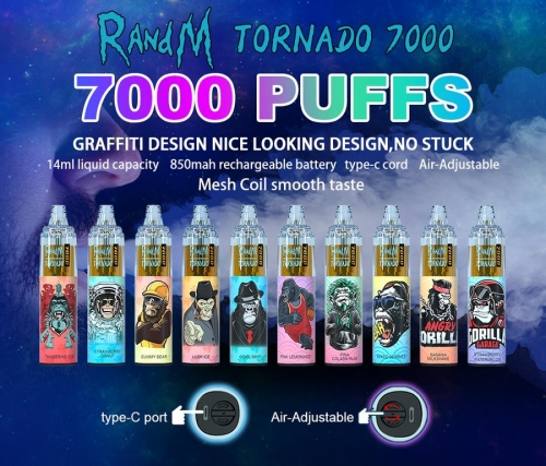Fumot Original RandM Tornado 7000 Puffs Airflow Control Glowing Disposable Vape Pen