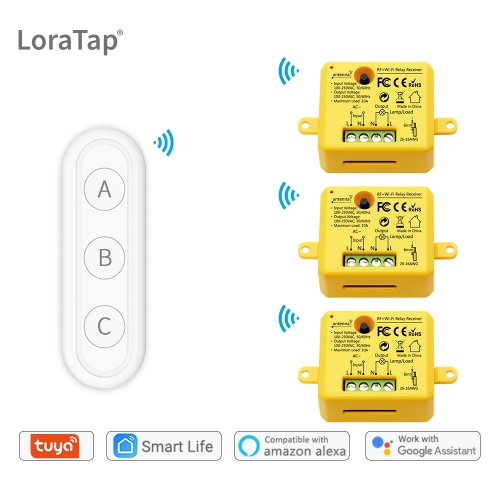 Disjoncteur intelligent WiFi 1P + N, commutateur de relais de temps,  télécommande vocale par Tuya Smart Life App pour Alexa Google Home  Assistant