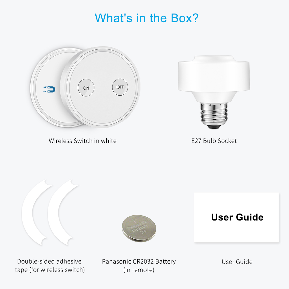 LoraTap remote control wireless light bulb adapter via RF