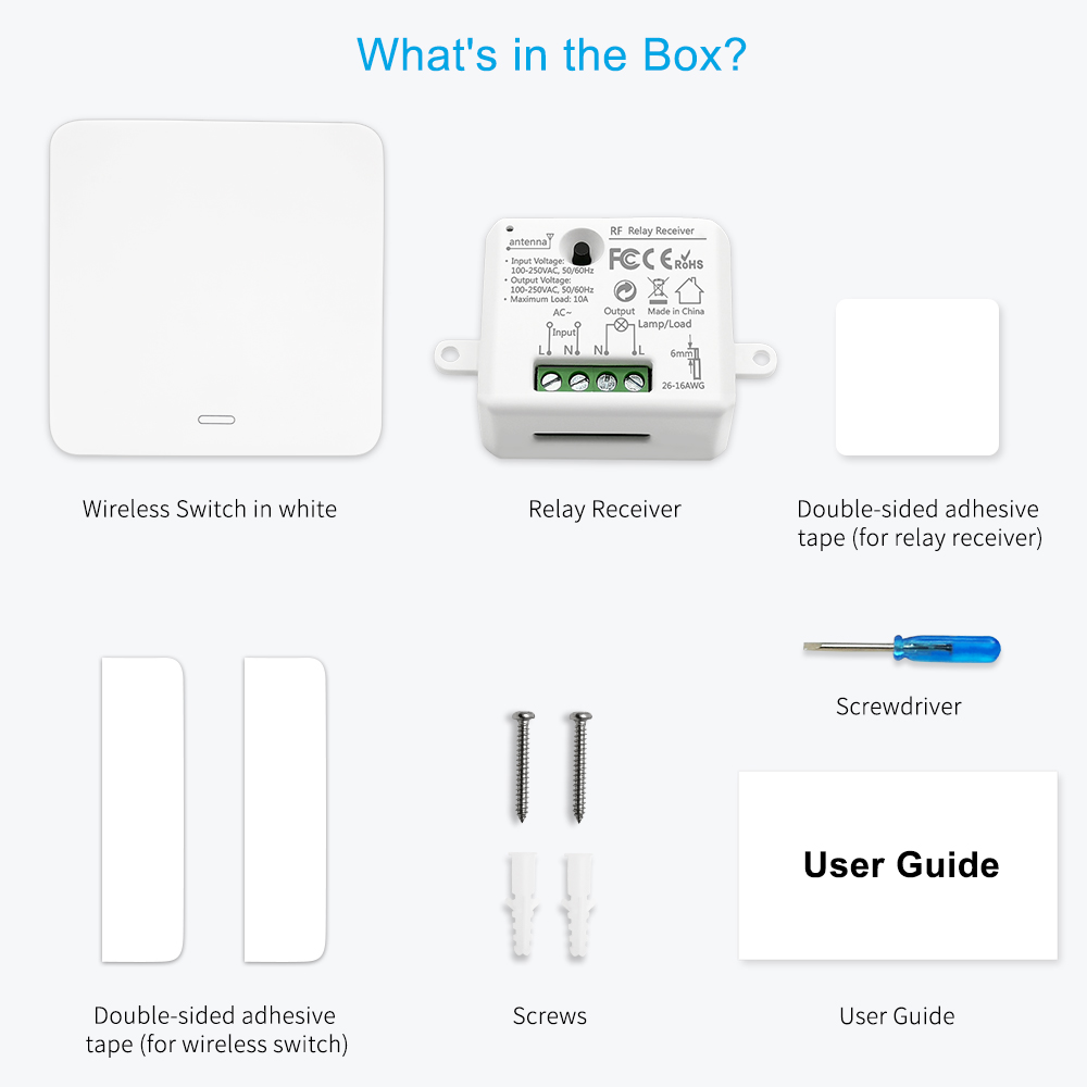 Wireless Switch No Battery Needed No Wiring Needed Easy to Install