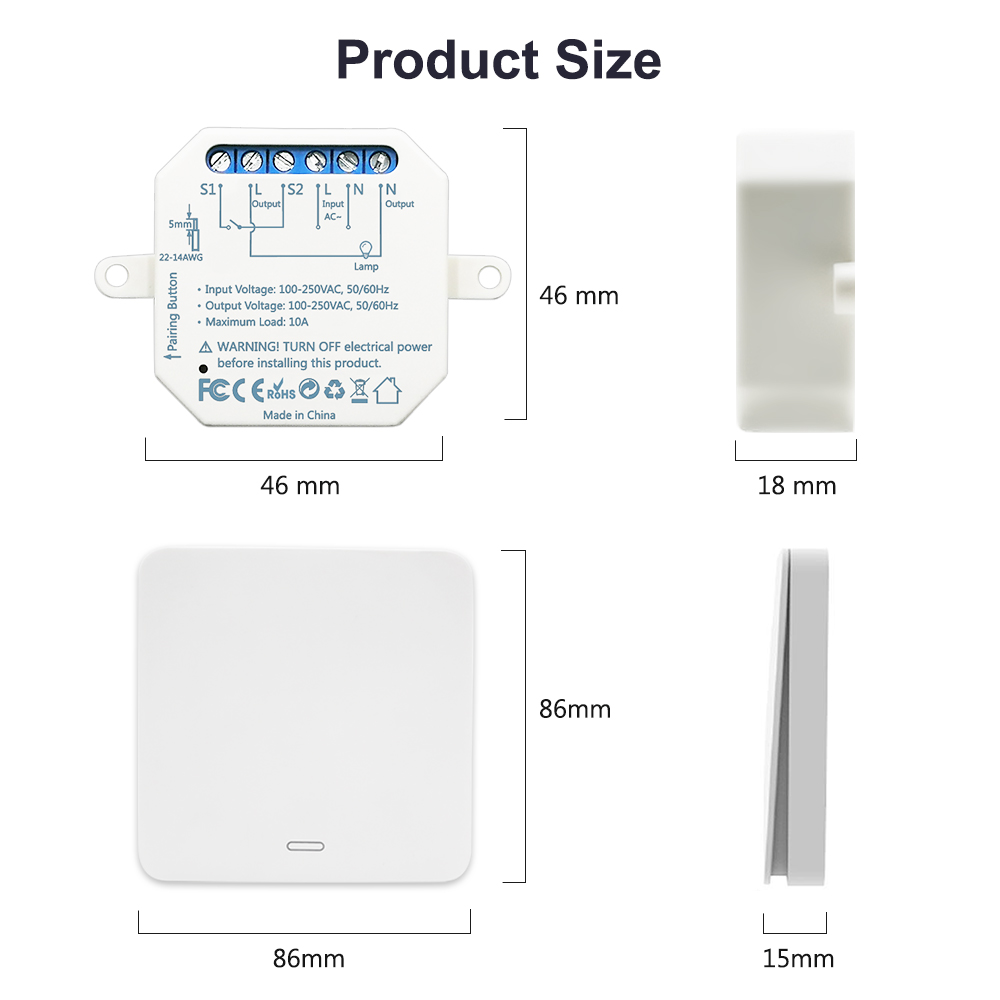 Remote Control Wireless Switch Kinetic Self-Powered Wall Light