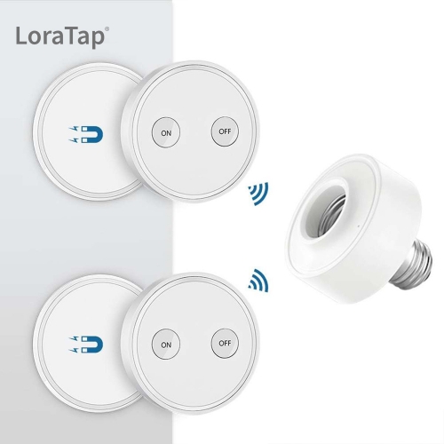 LoraTap Wireless Fernbedienung Glühbirnenfassung für Stehlampe Tischlampe Pendelleuchte und andere Leuchte mit E27 Basisschalter ist montierbar