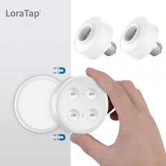 LoraTap Mini Remote Control Outlet Plug Adapter with Remote Wall Switch,  656ft Range Wireless Remote Control for Indoor Lamps and Household