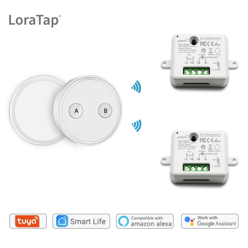 Interruptor inalámbrico rf 2 canales con mando a distancia