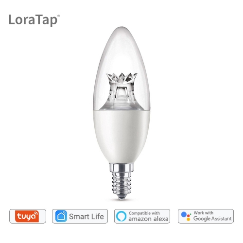 Wifi Dimmable Led Bulb App Control E14 Candle Lamp Compatible Alexa Google  Home Smart Light Bulb Tuya