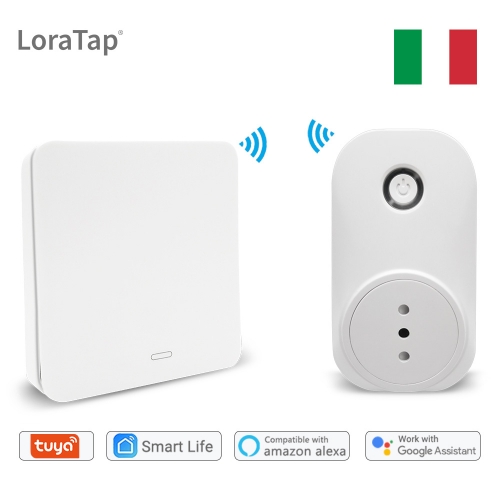 Prise Wifi Tuya Smart Life IT Prise italienne Commande vocale Google Home Alexa Echo Interrupteur sans fil Télécommande Aucune batterie nécessaire